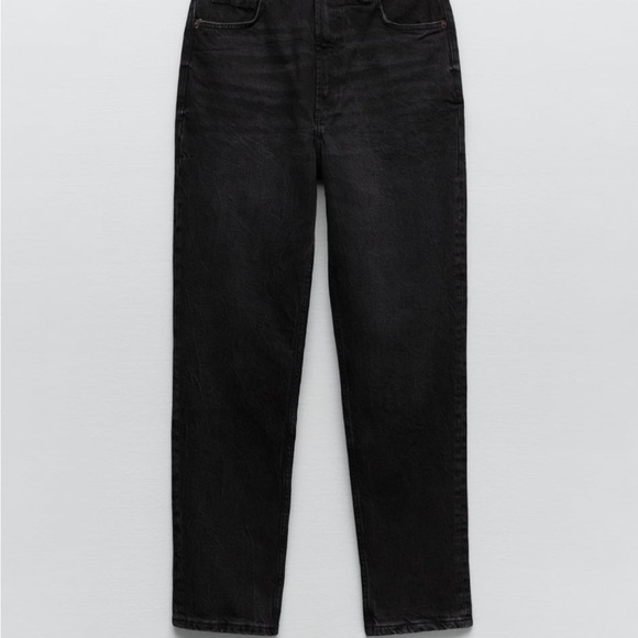 NWT Zara Black Mom Fit Stretch Jeans - Picture 7 of 9